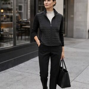 Kenneth Cole Quilted Zip‎ Front Sweater Jacket Sz L | Polished Everyday Layer